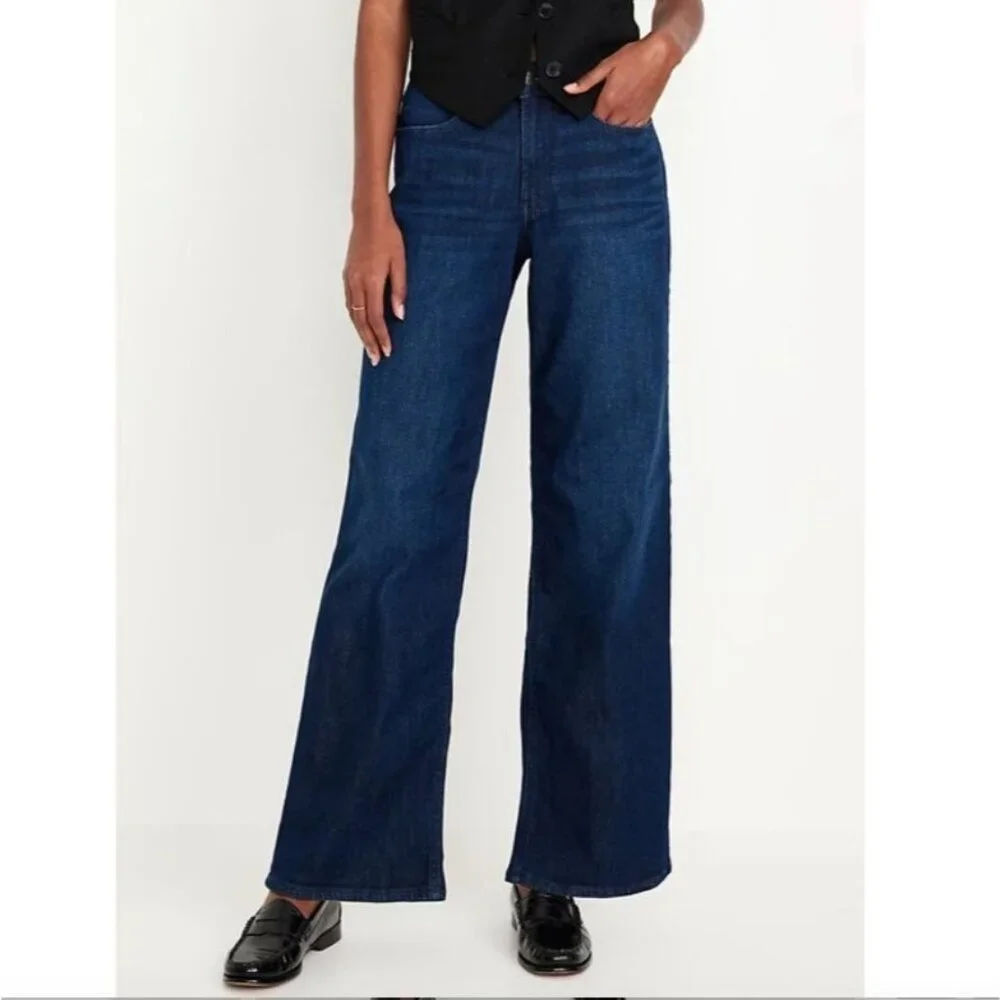 Old Navy Women’s High-Rise Wow Wide Leg Jeans Plus Size 20 Dark Wash Denim NWOT - Picture 10 of 10